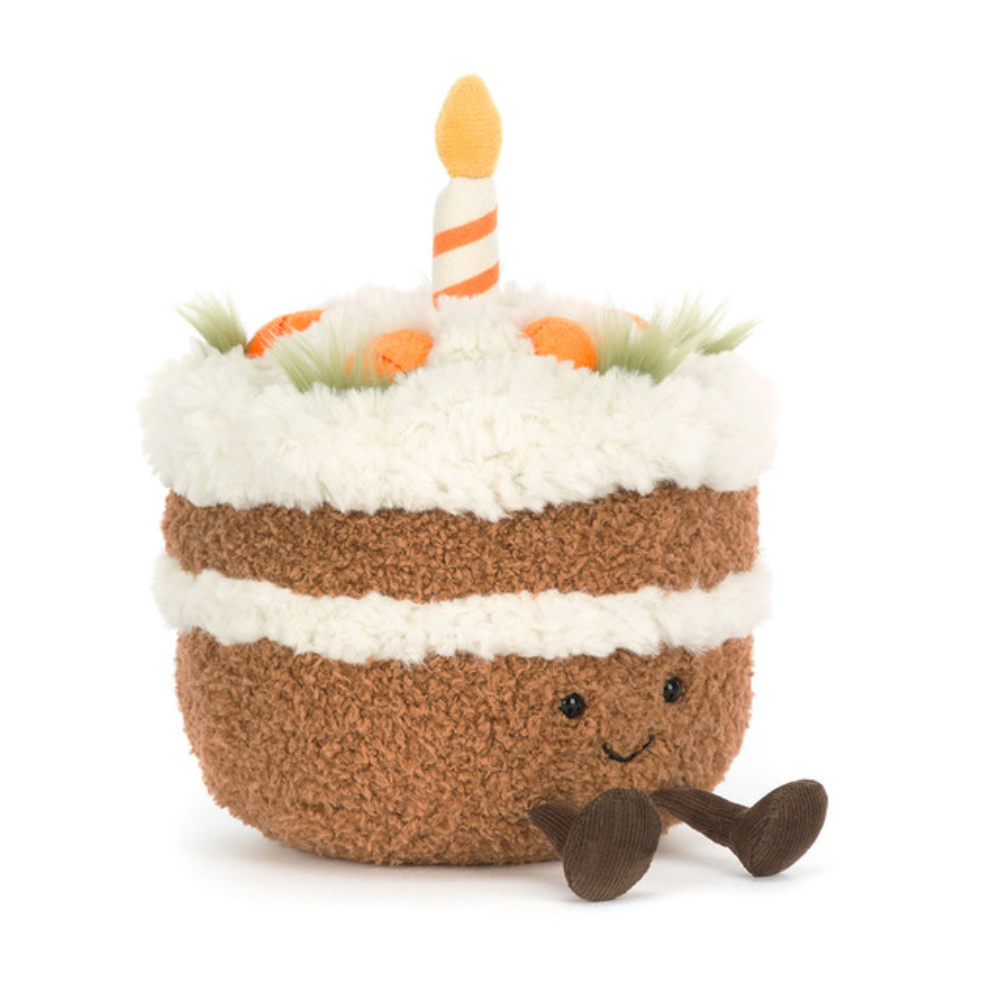 Peluche Amuseables Gâteau à la carotte en marron avec glaçage et bougie – vue 4