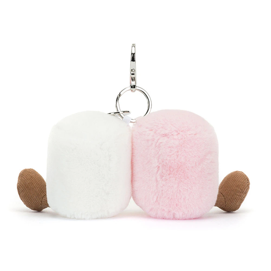 Porte-clé Paire de guimauves Amuseables blanc et rose – vue 2