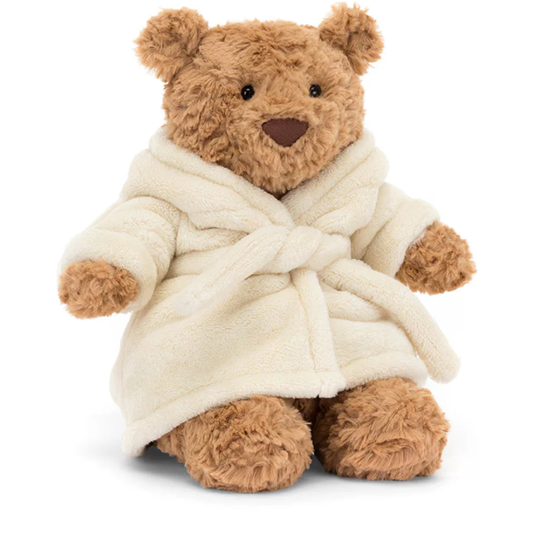 Peluche Ours marron dans une tenue façon peignoir – vue 2