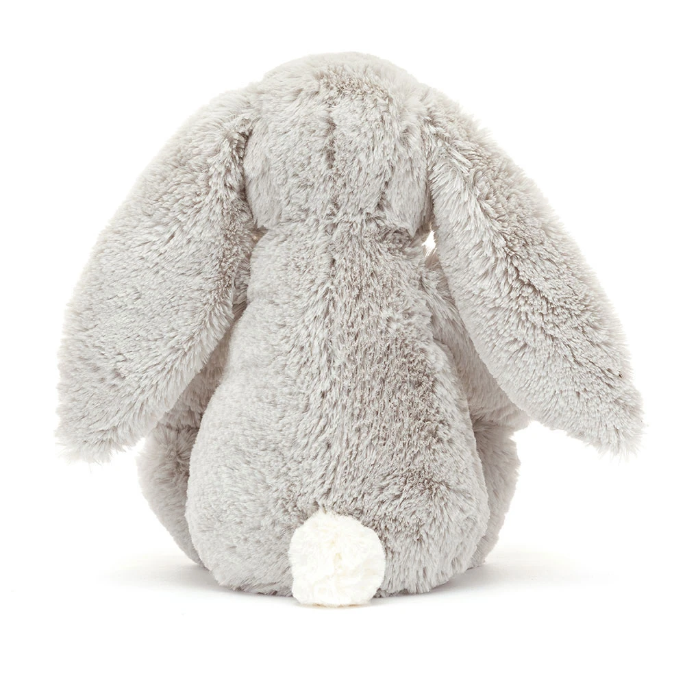 Peluche Lapin Blossom Silver Bloom grise aux accents floraux – vue 4