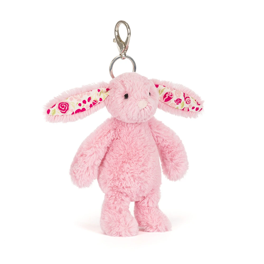Porte-clé en peluche lapin rose Blushkin Blossom – vue 2