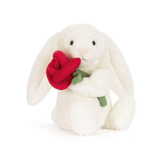 Peluche Lapin Crème à la Rose en crème – vue 2