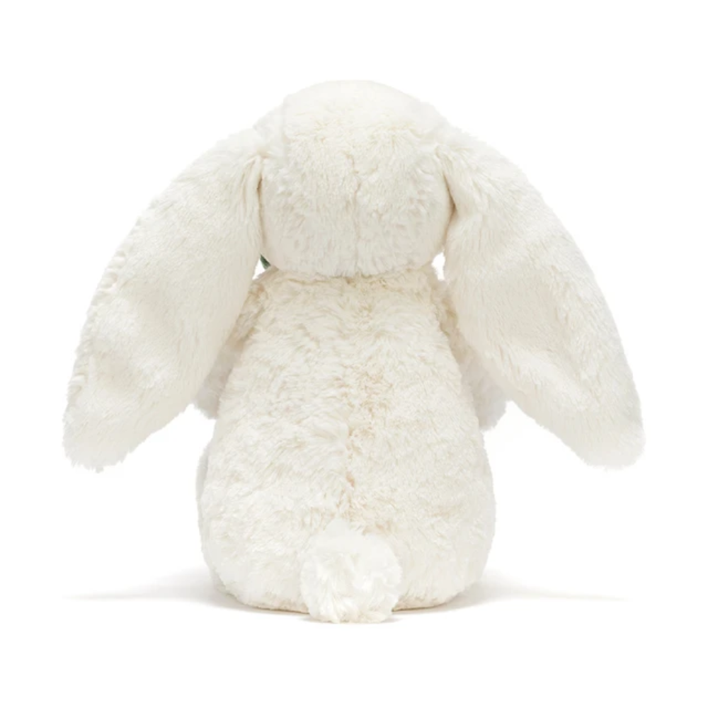 Peluche lapin crème tenant une plante – vue 4