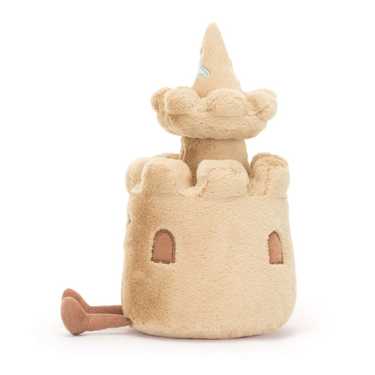 Peluche Amuseables Château de sable en beige avec un motif de coquillage et une étoile de mer – vue 2