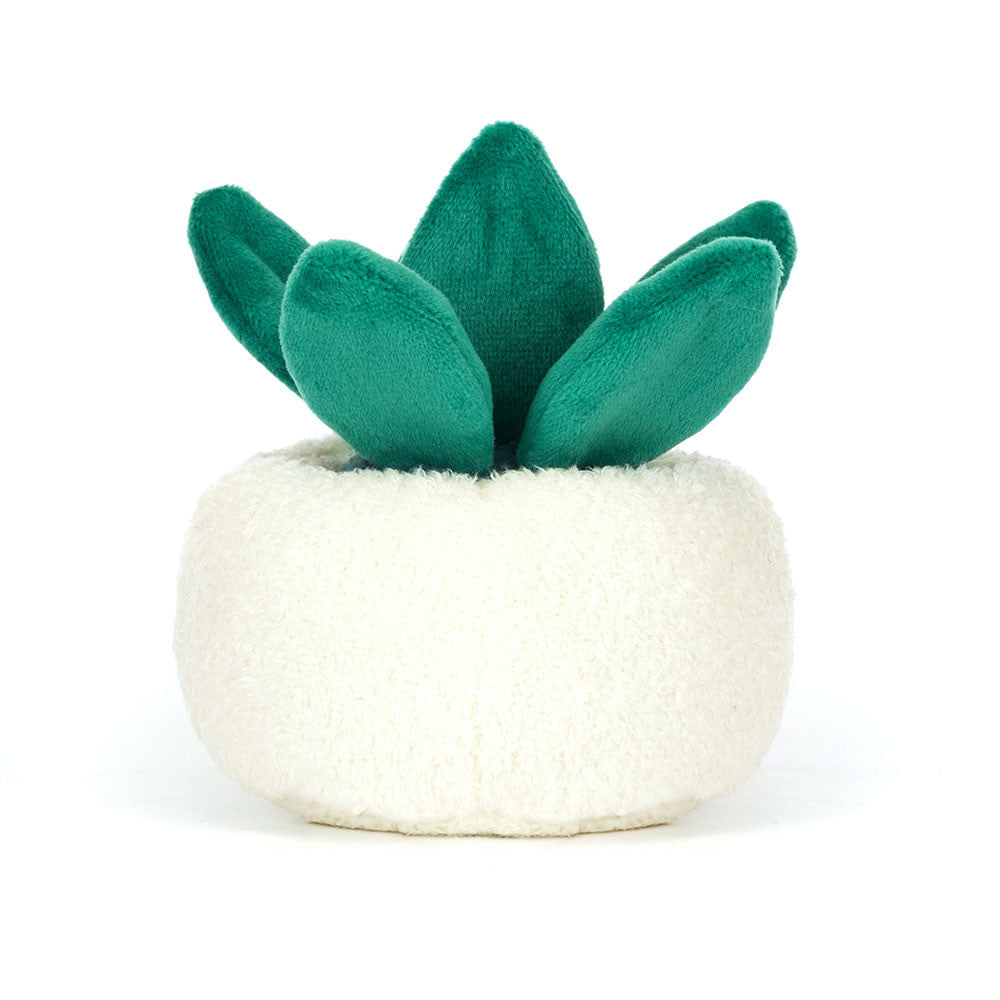Peluche Amuseables Pot de fleurs Crâne en crème, gris et vert – vue 4