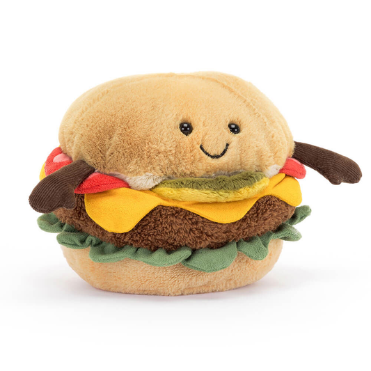 Peluche Burger Amuseables marron