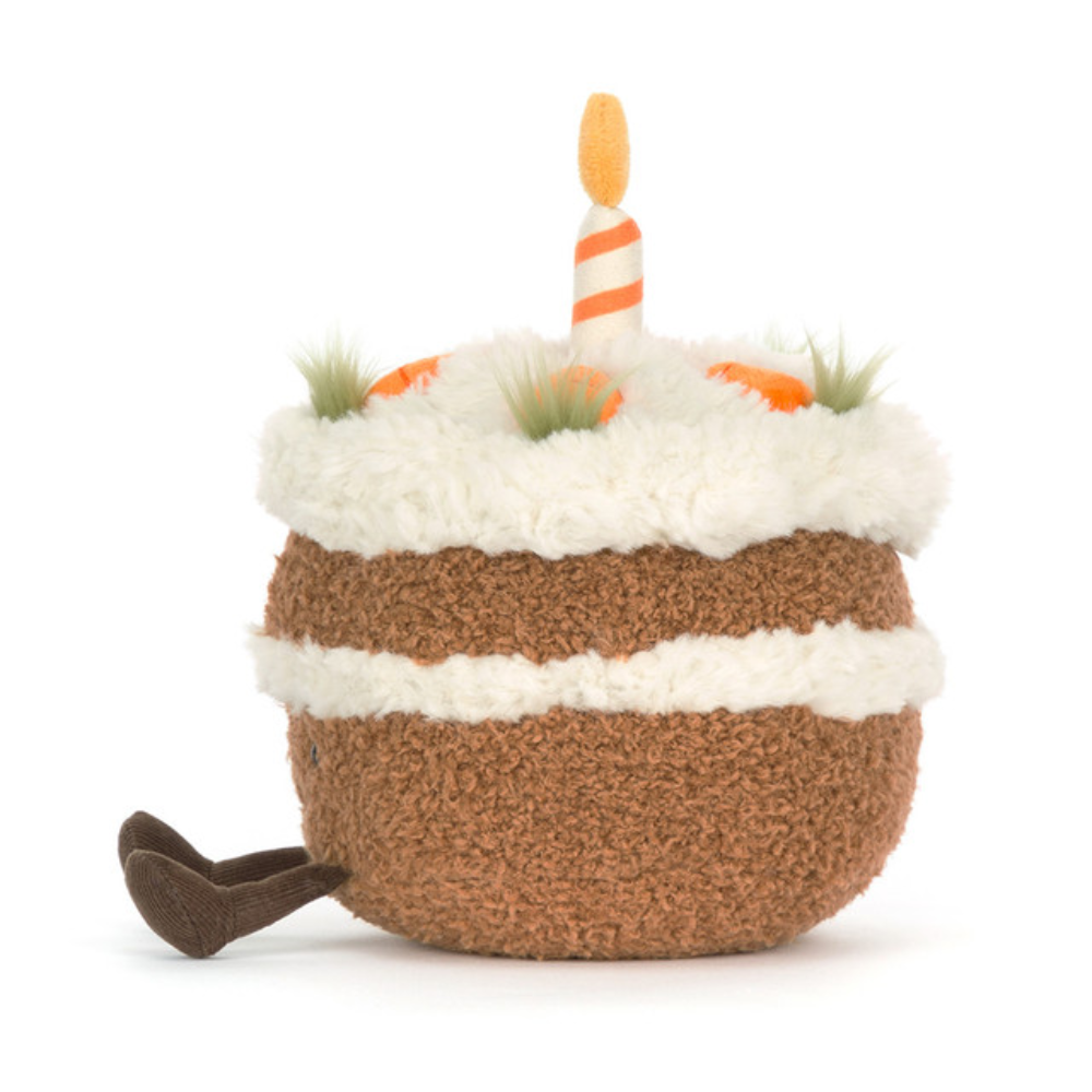 Peluche Amuseables Gâteau à la carotte en marron avec glaçage et bougie – vue 3