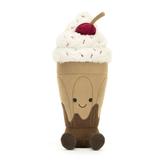 Peluche Milkshake au chocolat Marin Amuseables beige