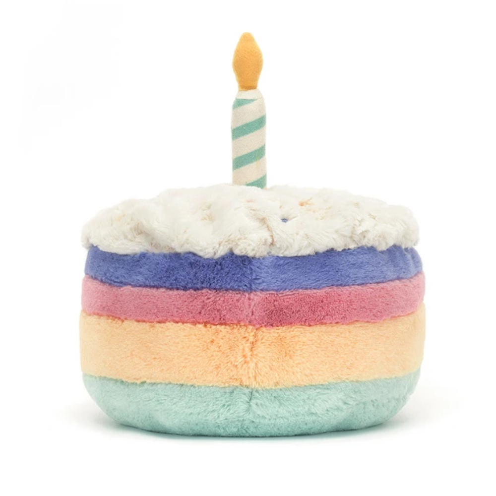 Peluche Gâteau d'anniversaire arc-en-ciel Amuseables crème – vue 3
