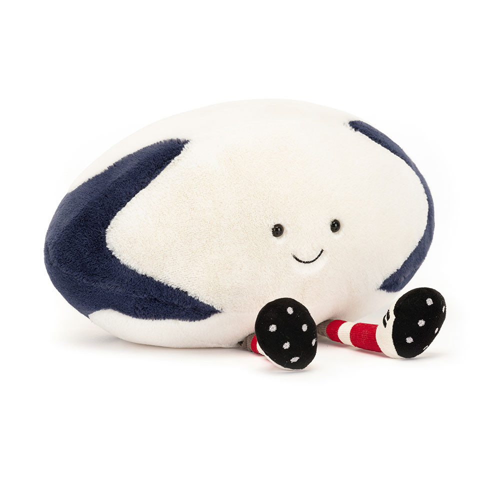 Peluche Ballon de rugby Amuseables Sports blanche
