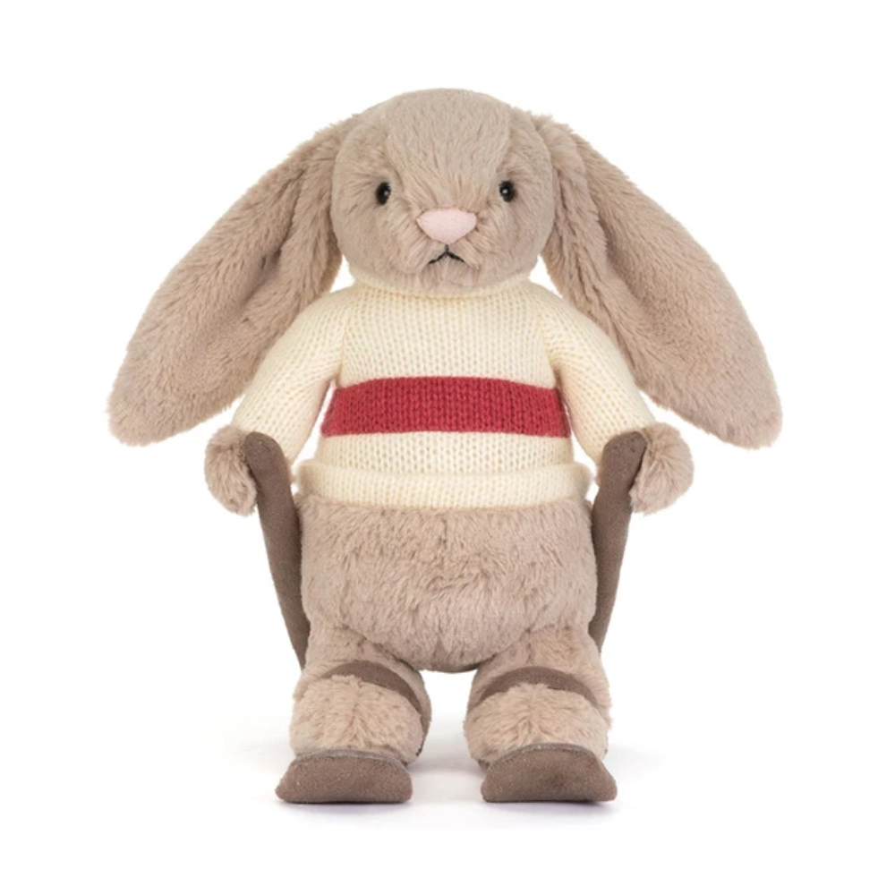 Peluche Lapin Bashful en tenue de ski médaille d'or