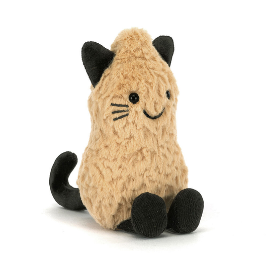 Peluche Amuseables Cacahuète déguisée en chat en beige – vue 2