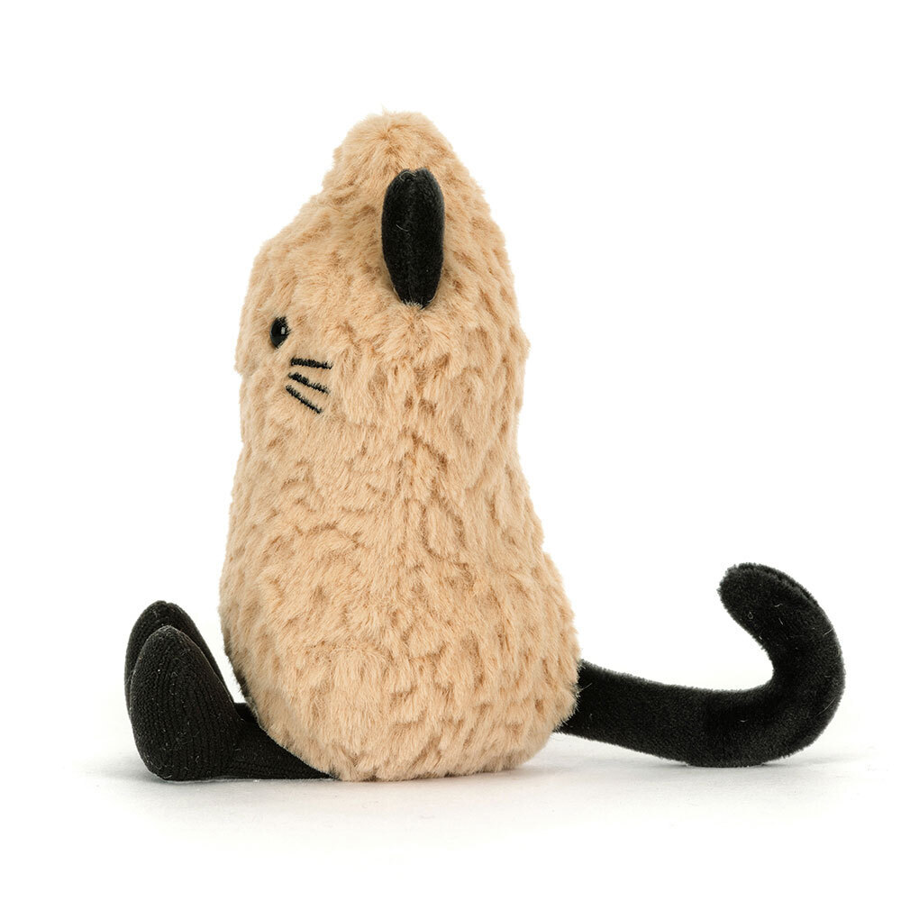 Peluche Amuseables Cacahuète déguisée en chat en beige – vue 3