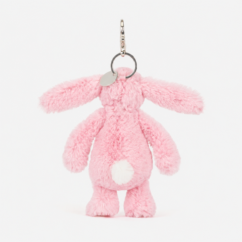 Porte-clé en peluche lapin rose Blushkin Blossom – vue 3