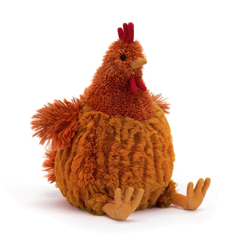 Peluche Poule Cecile marron