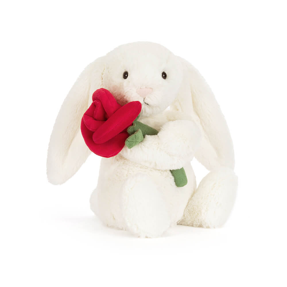 Peluche Lapin Crème à la Rose en crème – vue 2