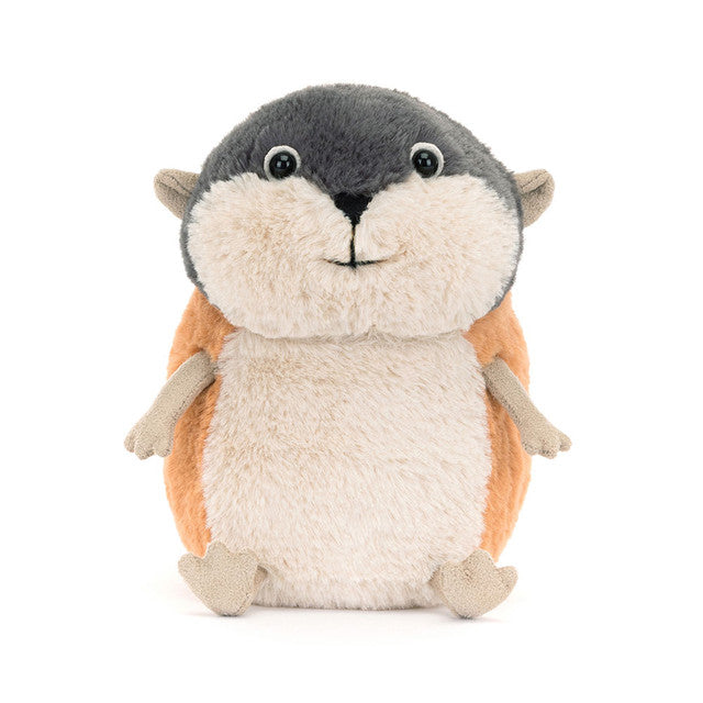 Peluche Lemming Lambeth en gris et orange – vue 4