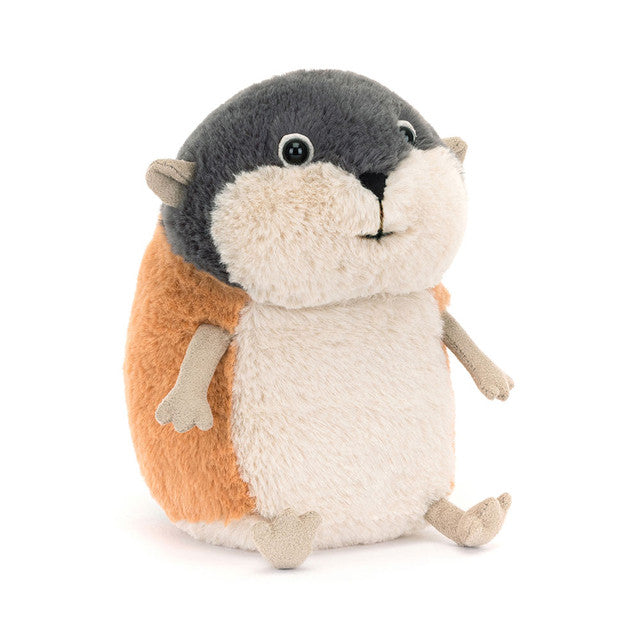 Peluche Lemming Lambeth en gris et orange