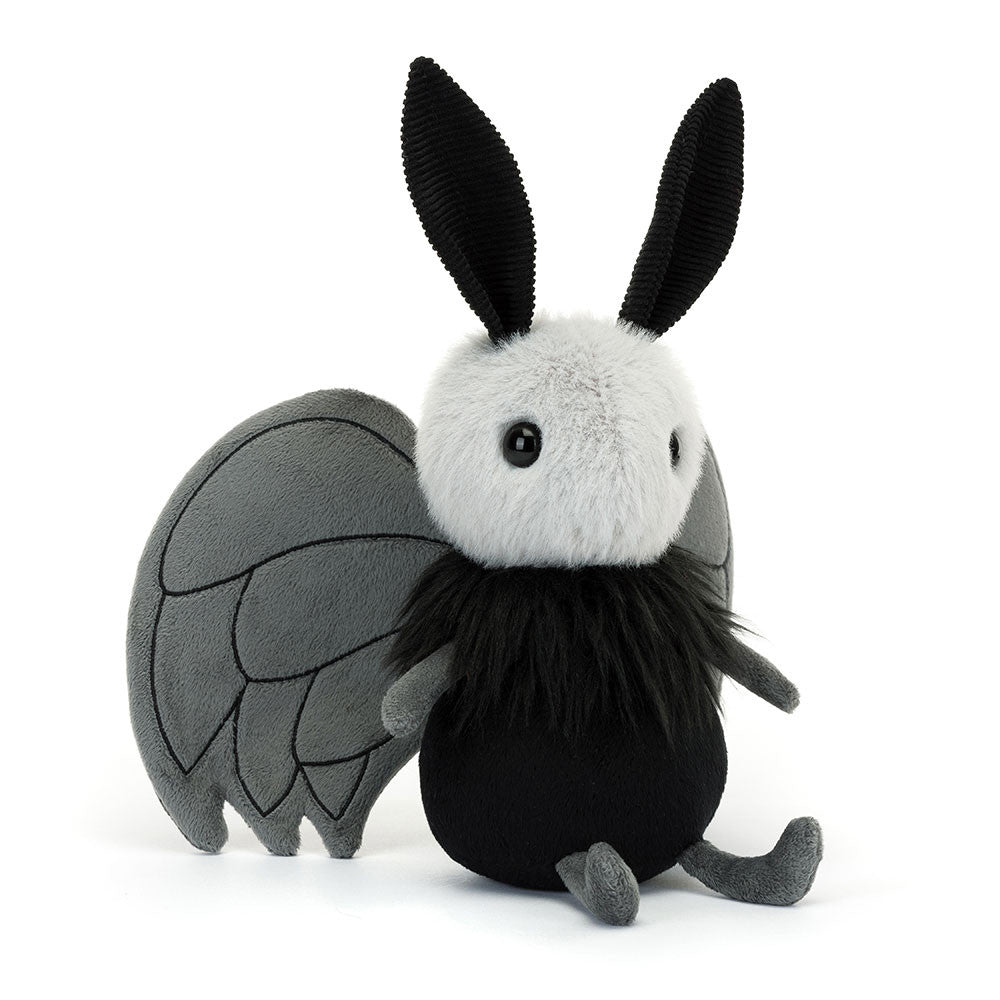Peluche Miff Mothman en gris et noir