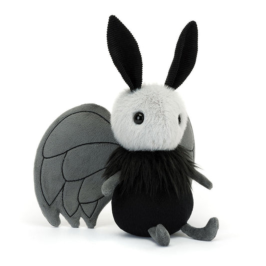 Peluche Miff Mothman en gris et noir