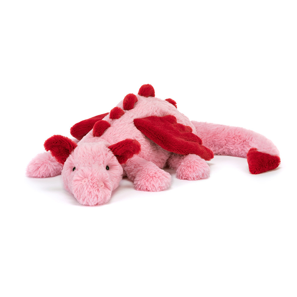 Peluche Dragon Cœur en rose