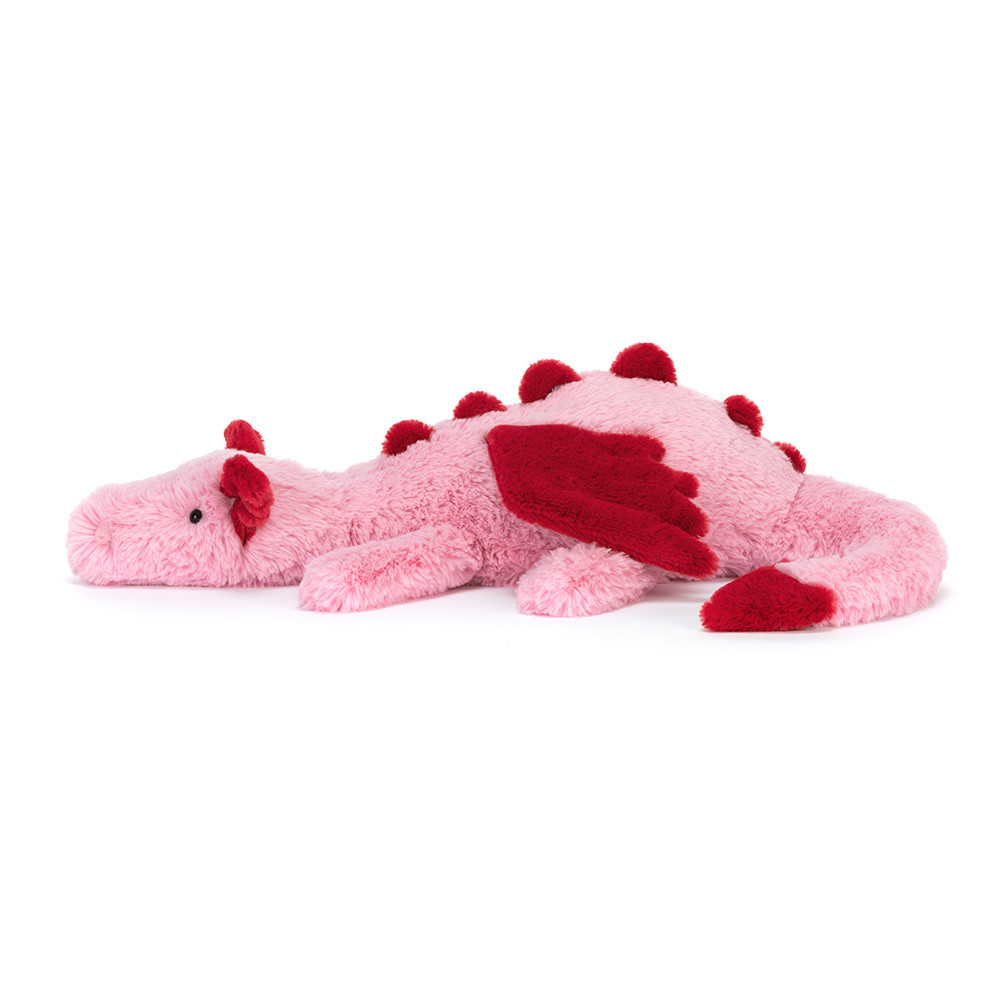 Peluche Dragon Cœur en rose – vue 2