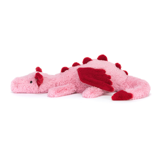 Peluche Dragon Cœur en rose – vue 2