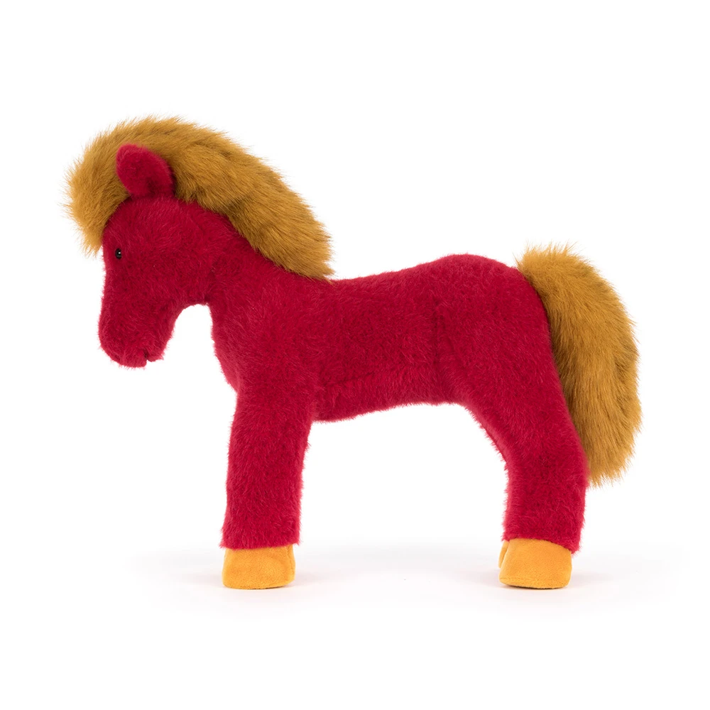Peluche Cheval Festival en rouge – vue 3